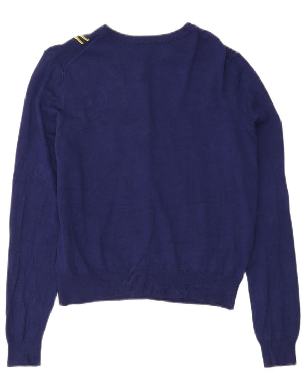 Marks & Spencer Pull cardigan court pour femme UK 10 Petit bleu marine floral