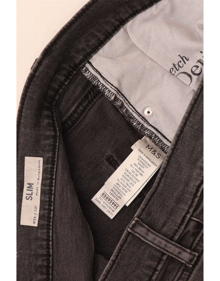 Marks & Spencer Jean Slim Homme W34 L31 Gris Coton