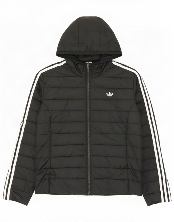 Adidas Veste matelassée à capuche pour femme UK 14 Medium Noir Polyester