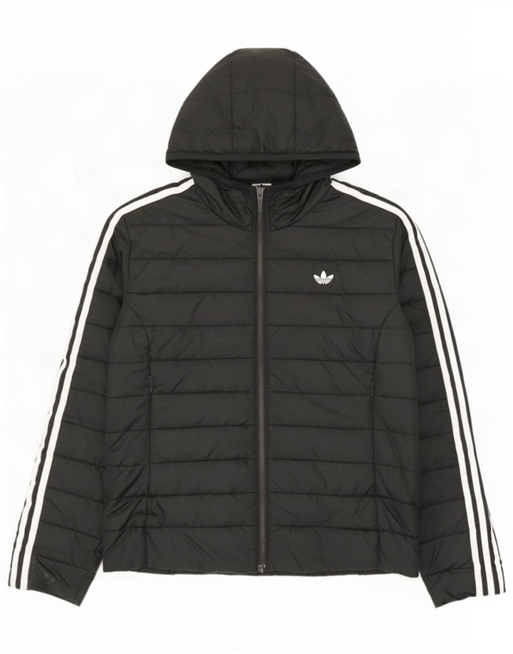 Adidas Veste matelassée à capuche pour femme UK 14 Medium Noir Polyester