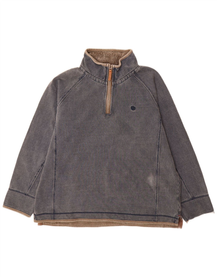 Fat Face Sweat-shirt col zippé pour homme XL en coton gris