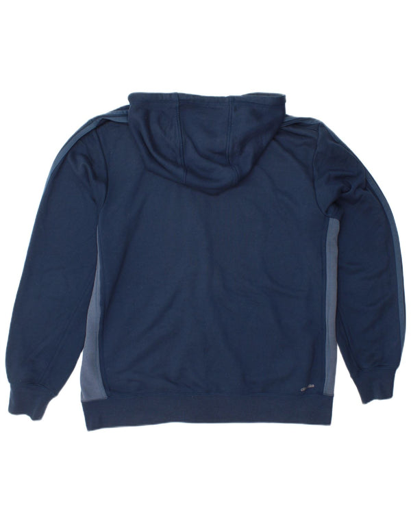 Adidas Pull à capuche zippé Climalite pour homme, grand color block bleu marine