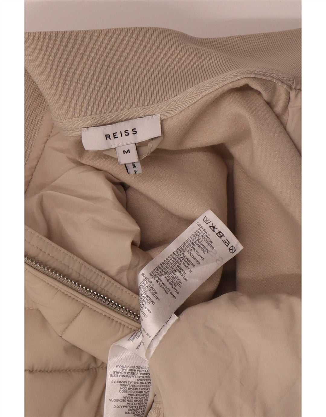 Reiss Veste De Survêtement Rembourrée Homme Beige Moyen Coton