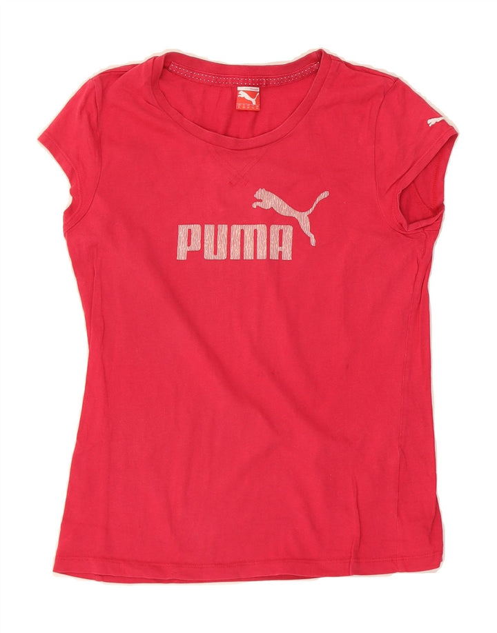 PUMA Womens Graphic T-Shirt Top UK 12 Medium Red Vintage Puma and Second-Hand Puma from Messina Hembry 