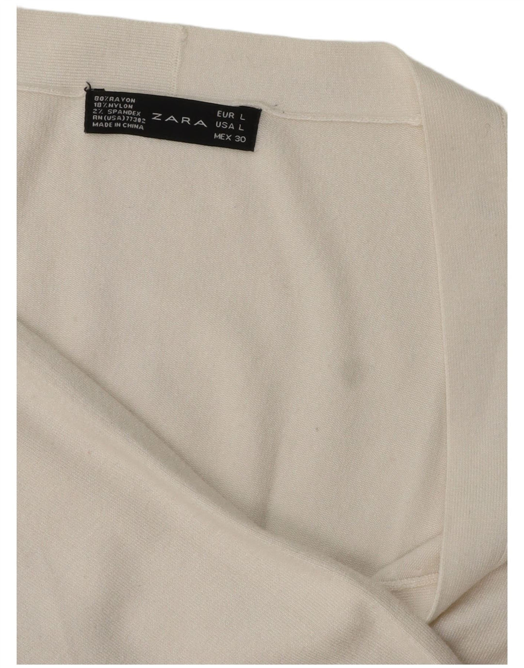 Zara Womens Cardigan Sweater UK 16 Grande Rayonne Blanche