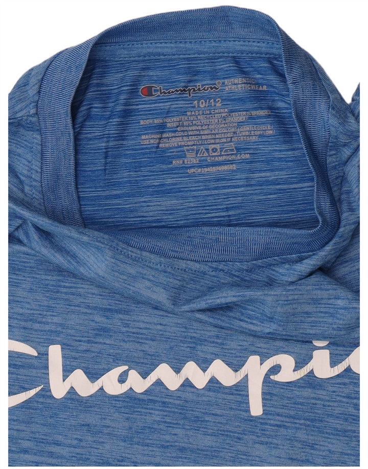 Champion T-Shirt Graphique Garçon 10-11 ans Bleu Moucheté Polyester