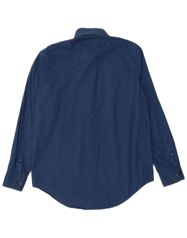CALVIN KLEIN JEANS Chemise Homme Taille 33/32 15 1/2 Bleu Moyen Tacheté