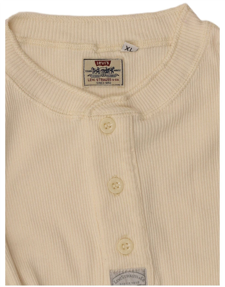 LEVI'S T-Shirt Femme UK 18 XL Blanc Cassé