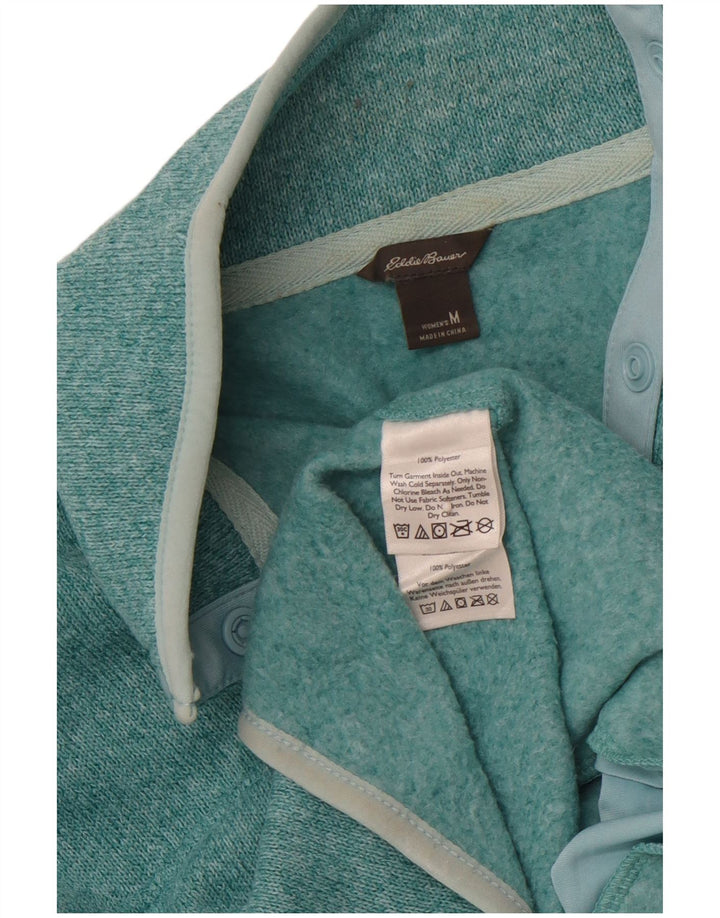 EDDIE BAUER Sweat-shirt à col boutonné pour femme UK 14 Turquoise moyen