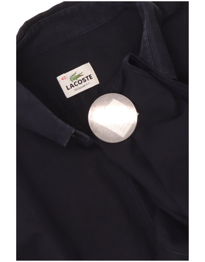 LACOSTE Chemise Regular Fit Homme Taille 40 Coton Bleu Marine Moyen