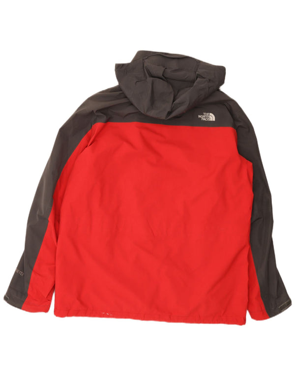 The North Face Veste de pluie à capuche pour homme UK 42 XL Rouge Colorblock Nylon