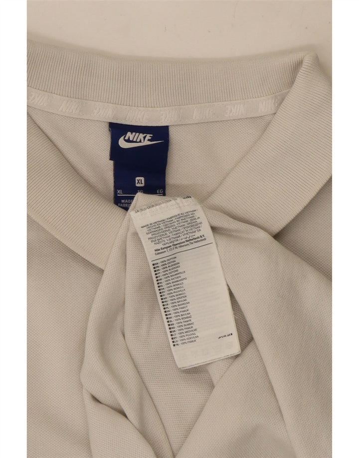 NIKE Polo Homme XL Blanc Coton