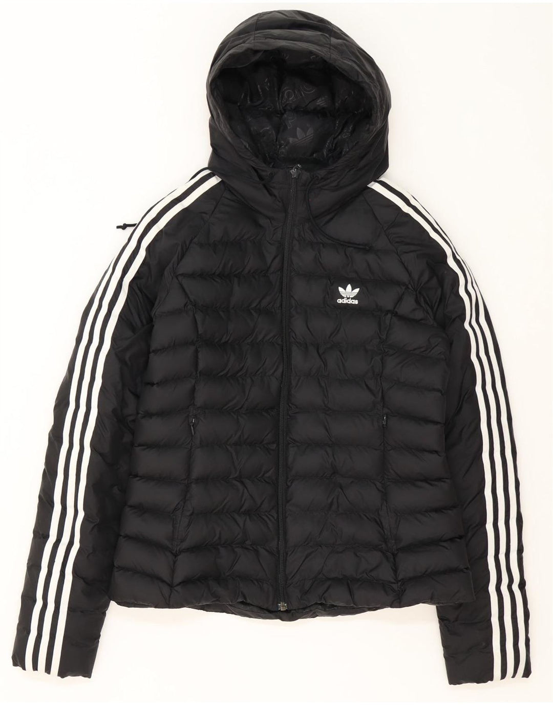 Adidas Veste matelassée à capuche pour femme UK 14 Medium Noir Polyester