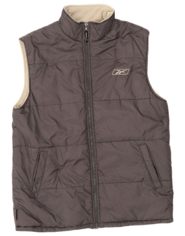 Reebok Gilet rembourré réversible pour femme UK 14 Large Gris
