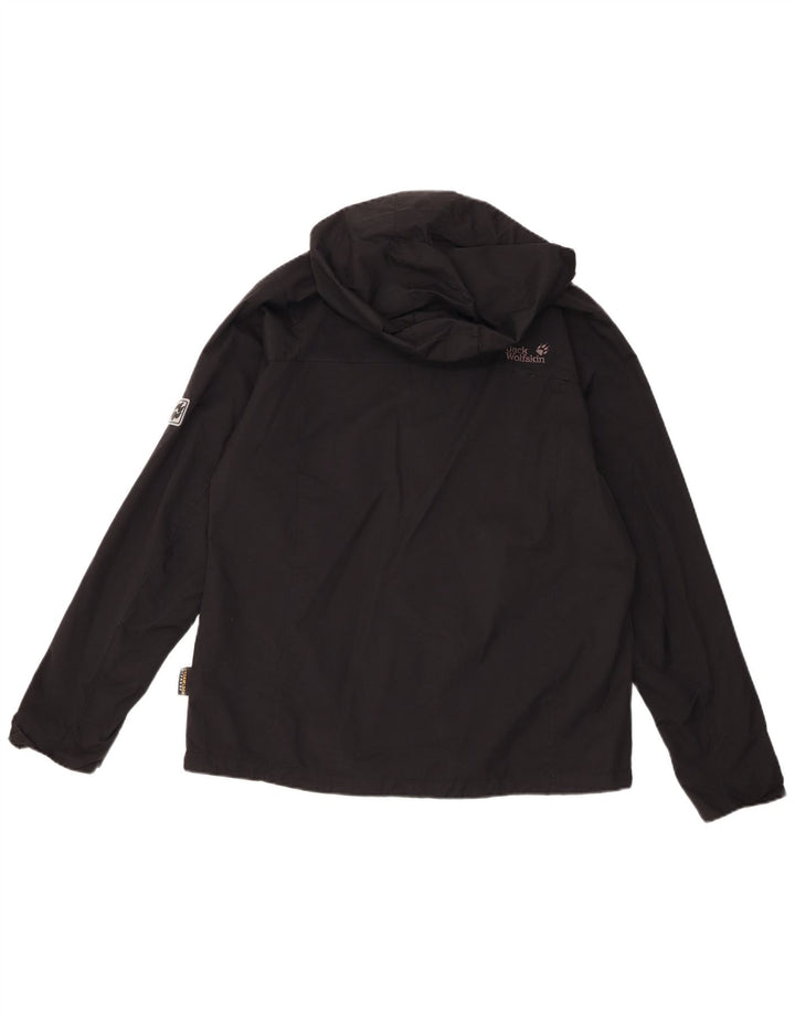 Jack Wolfskin Veste de pluie à capuche pour femme UK 16 Large Noir Polyamide