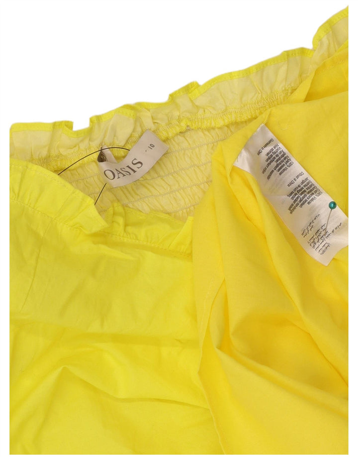 Oasis Robe bustier femme UK 10 Petite Viscose Jaune