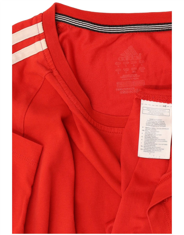 Adidas Hommes Climalite T-Shirt Haut Grand Rouge Coton