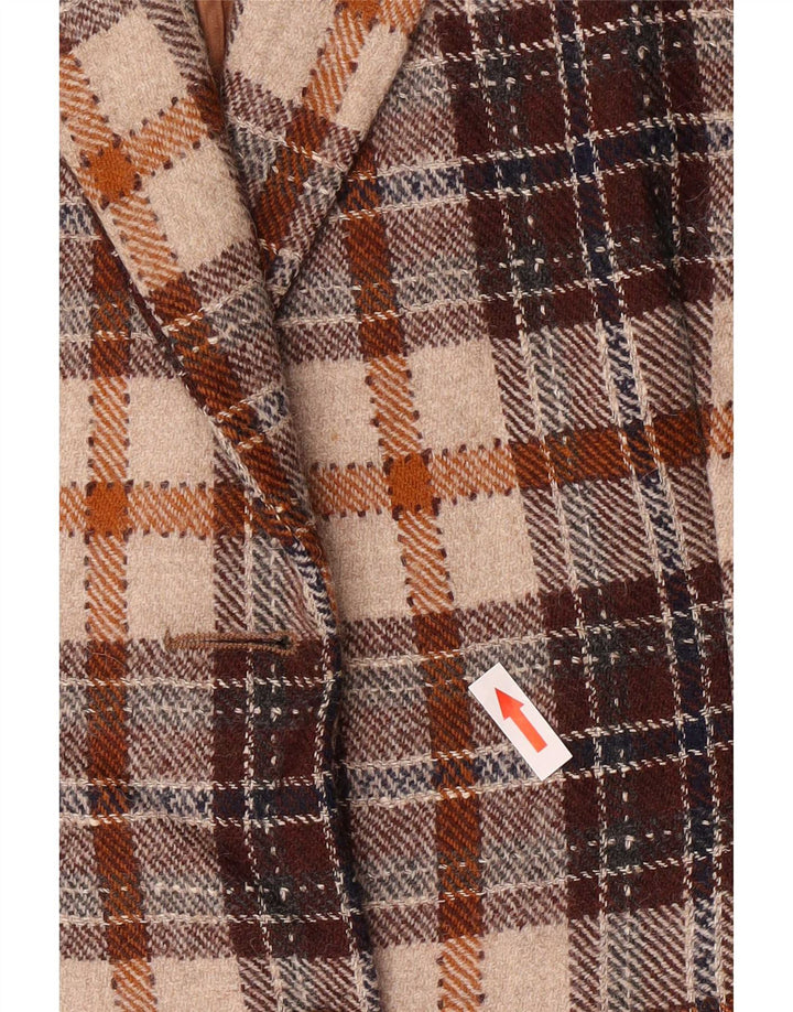 J.C.Twidd Veste blazer à 2 boutons pour femme IT 46 Large Brown Plaid Classic