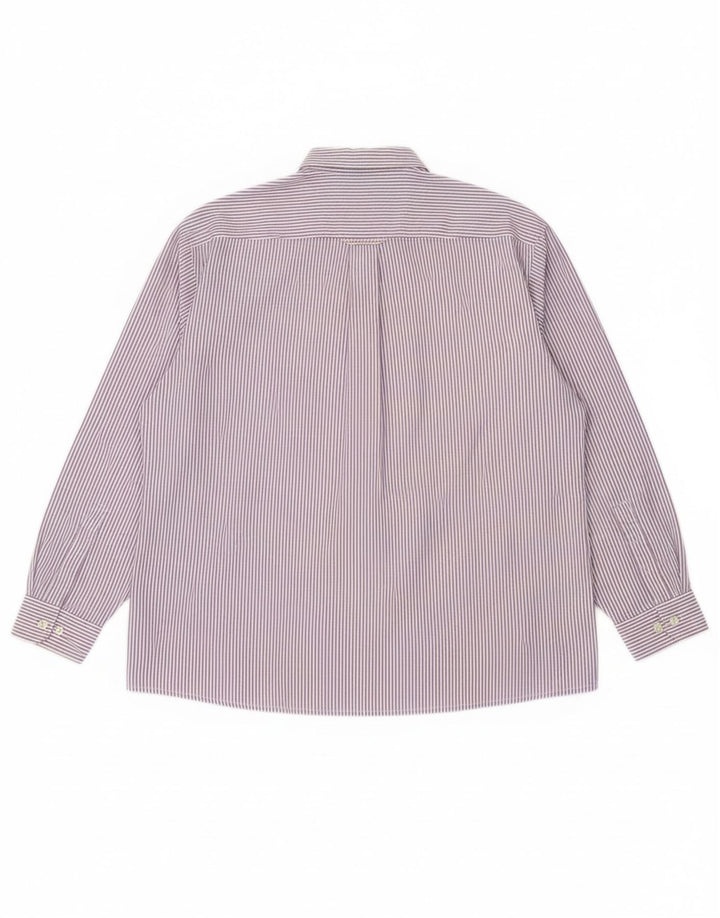 RENZO Mens Shirt Size 42 Large Purple Striped