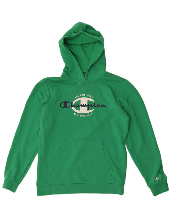 Champion Pull à capuche graphique pour garçon 15-16 ans 2XL Vert Coton