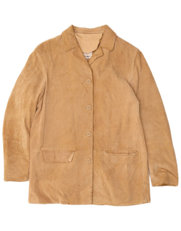 Conbipel Veste blazer surdimensionnée en daim à 4 boutons pour femme IT 40 Small Beige