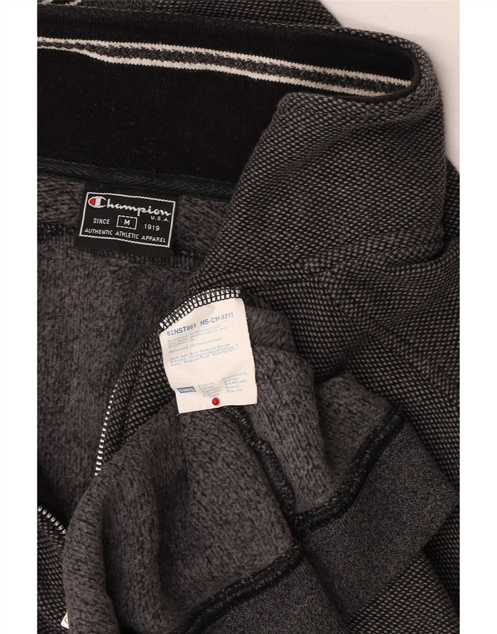 Champion Sweat-shirt à col zippé pour homme en coton color block gris moyen