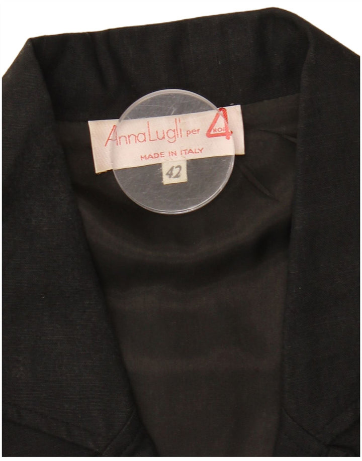 Anna Lugli Veste blazer croisée pour femme IT 42 Noir moyen floral