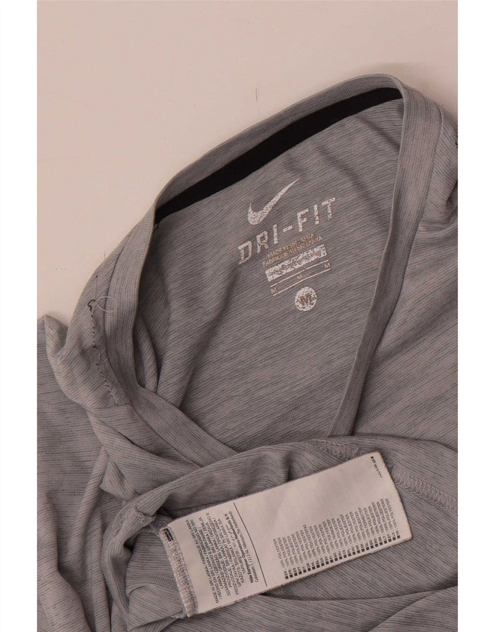 Nike T-shirt Dri Fit pour homme en polyester à fines rayures gris moyen
