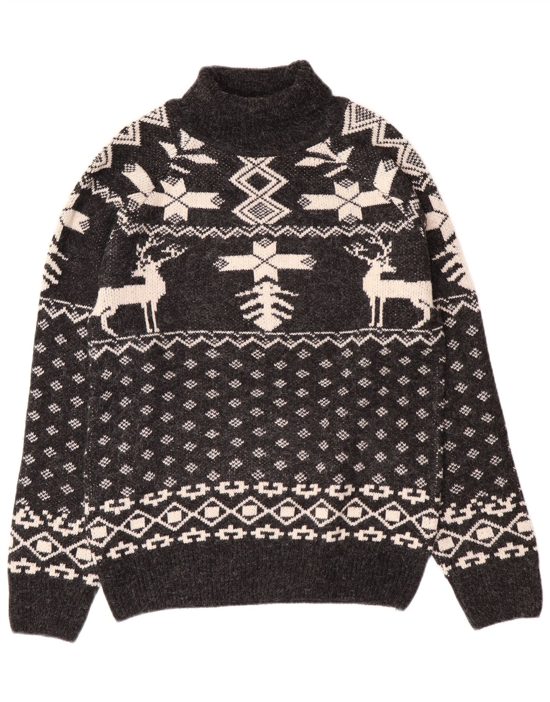 Aton Pull col roulé pour homme Noir moyen Fair Isle Christmas