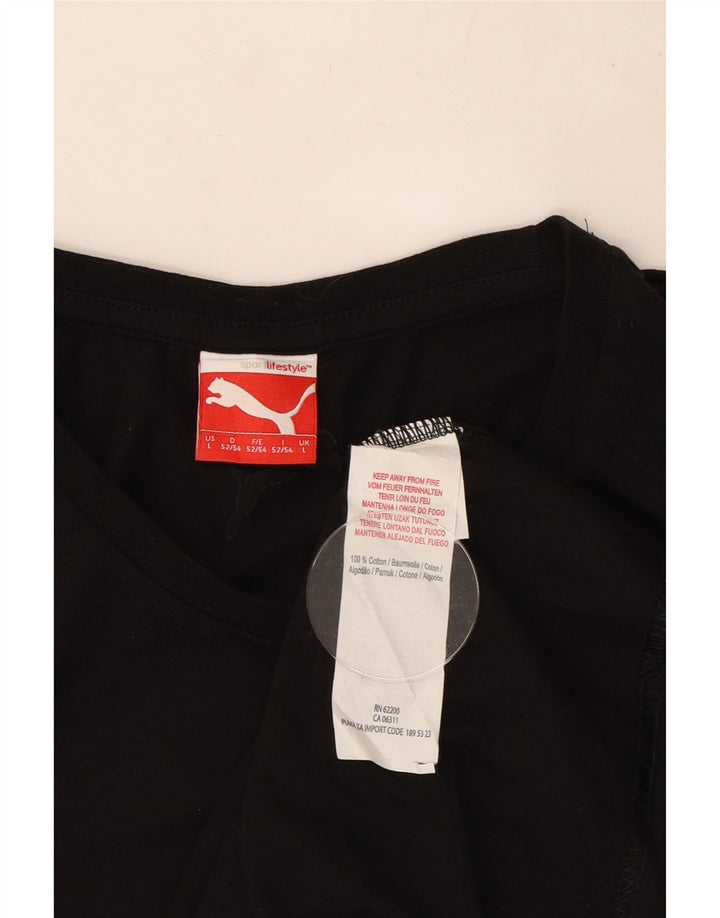 Puma T-shirt graphique pour hommes, grand, noir, coton