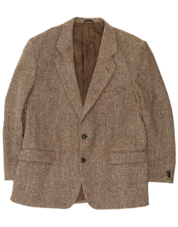Harris Tweed Veste blazer à 2 boutons pour homme UK 44 XL en laine marron