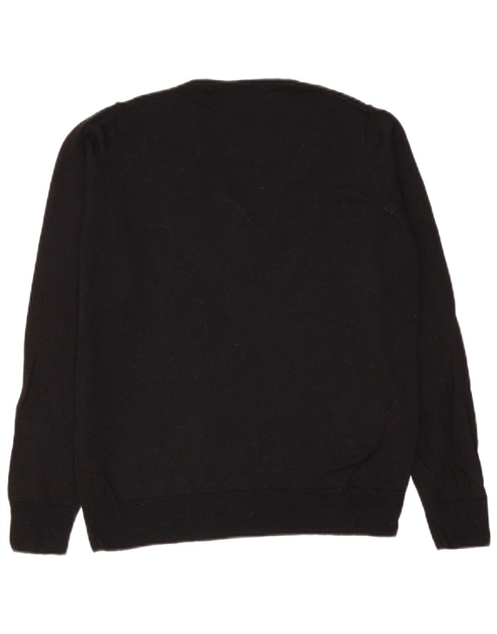 Marks & Spencer Pull à col rond pour femme UK 12 Laine vierge noire moyenne