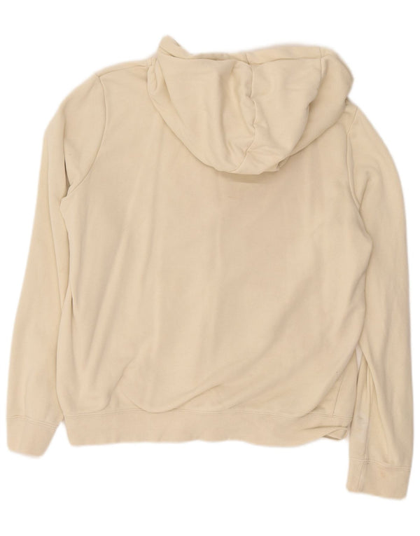 Nike Pull à capuche zippé pour femme UK 14 Coton beige moyen