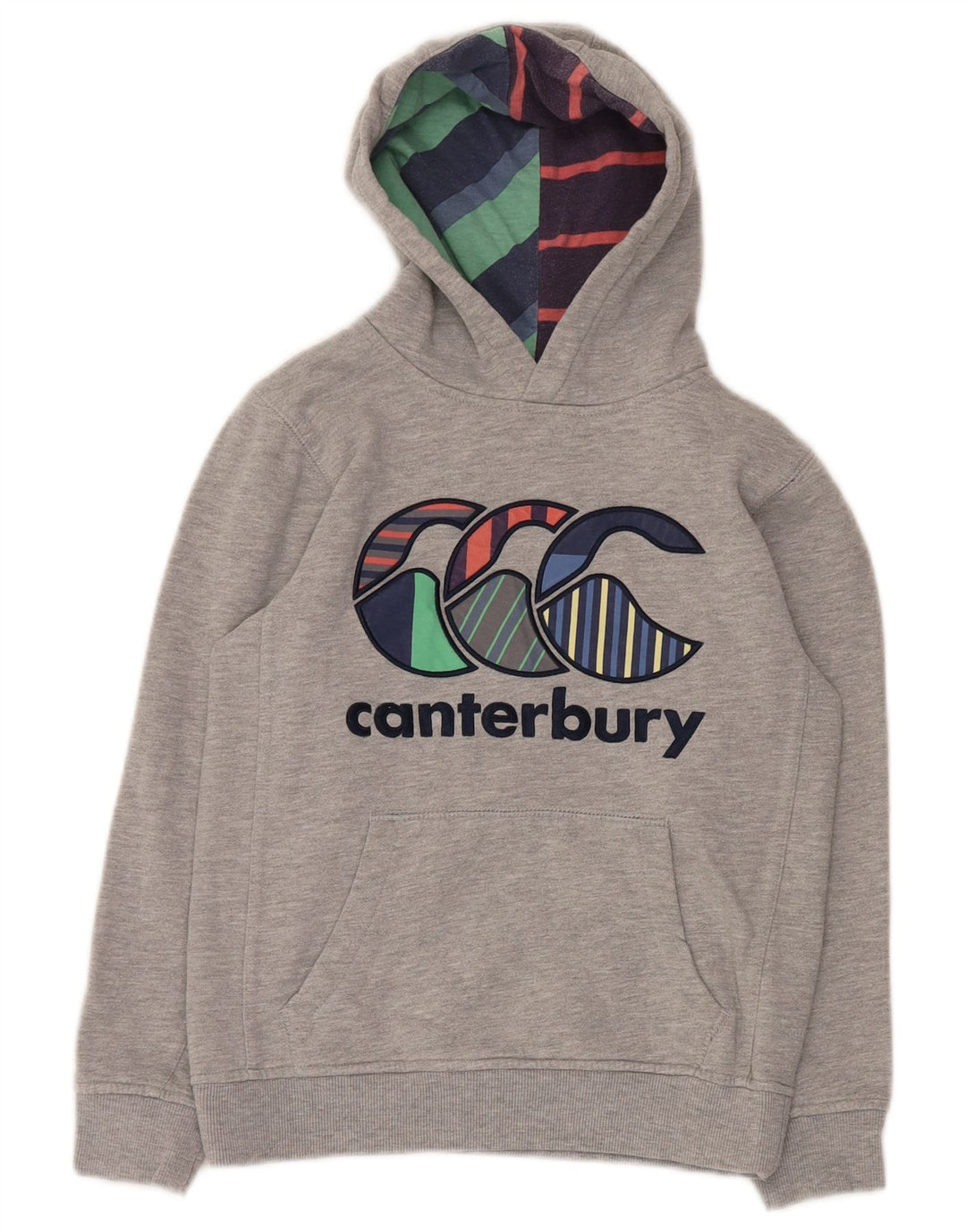 CANTERBURY Pull à capuche graphique pour garçon 9-10 ans Gris Coton