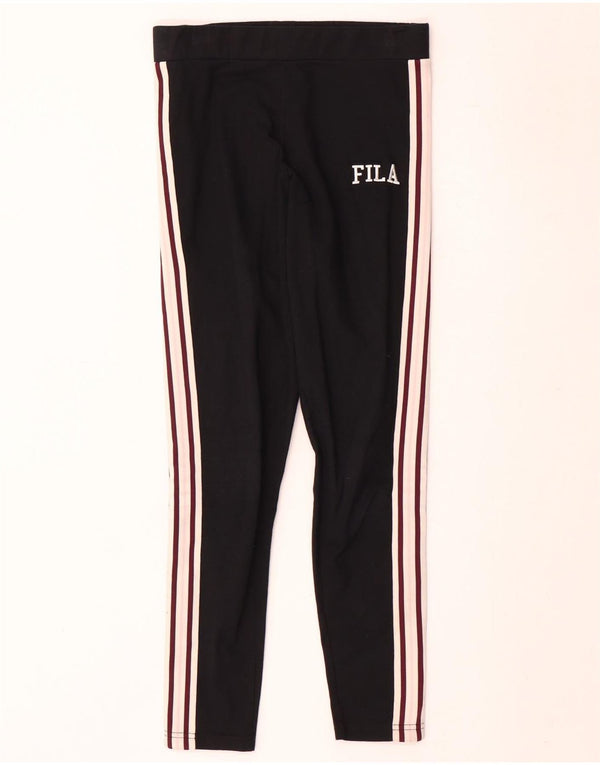 Fila Leggings graphiques pour femmes UK 10 petit coton color block noir