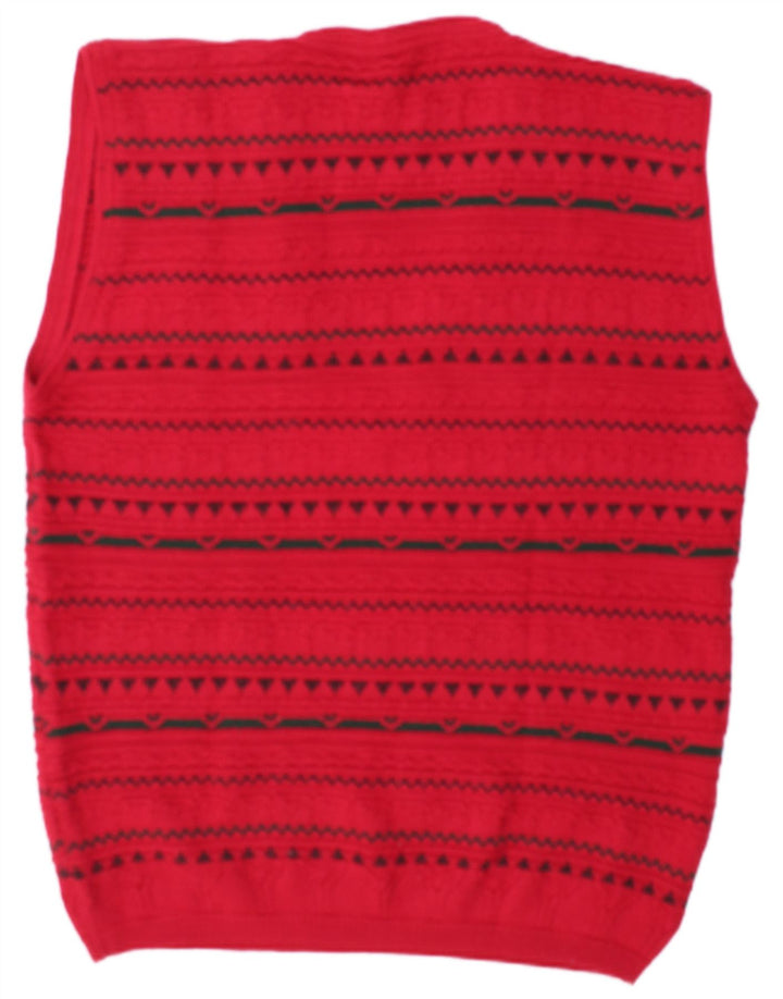 vintage Mens Vest Tank Top XL Rouge Géométrique
