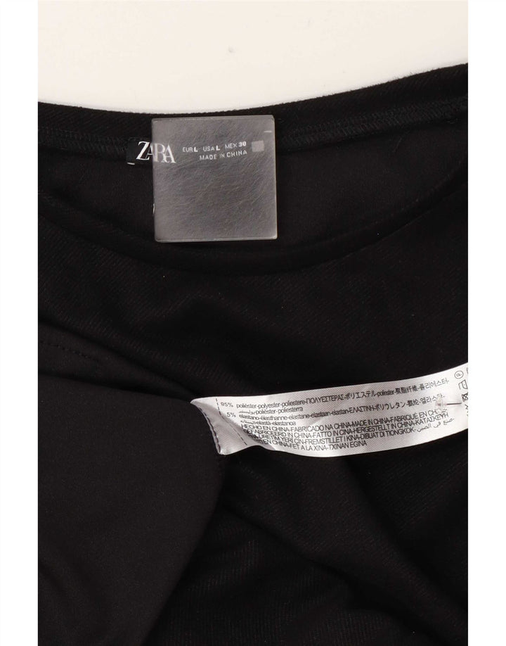Zara Robe T-Shirt Femme UK 16 Large Noir Polyester