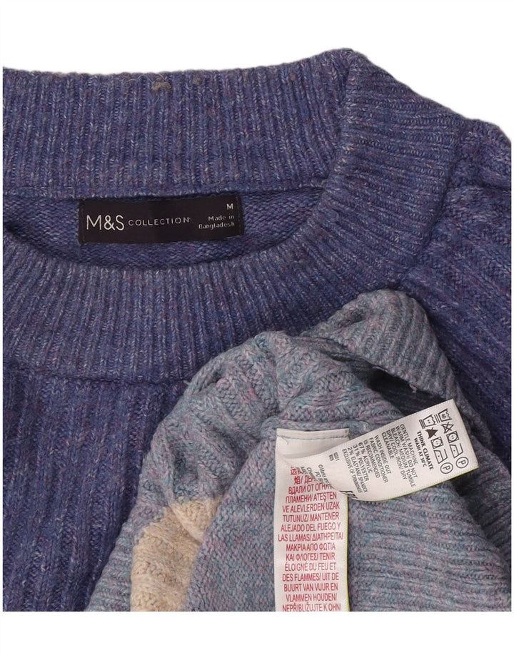 Marks & Spencer Pull ras du cou pour femme UK 14 Bleu moyen rayé