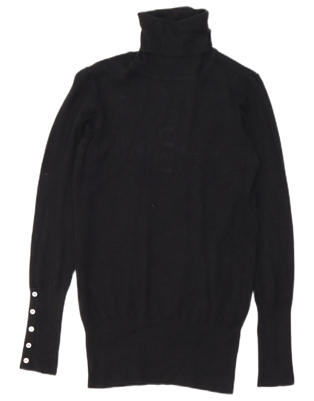 Zara Pull col roulé pour femme UK 14 Rayonne noire moyenne