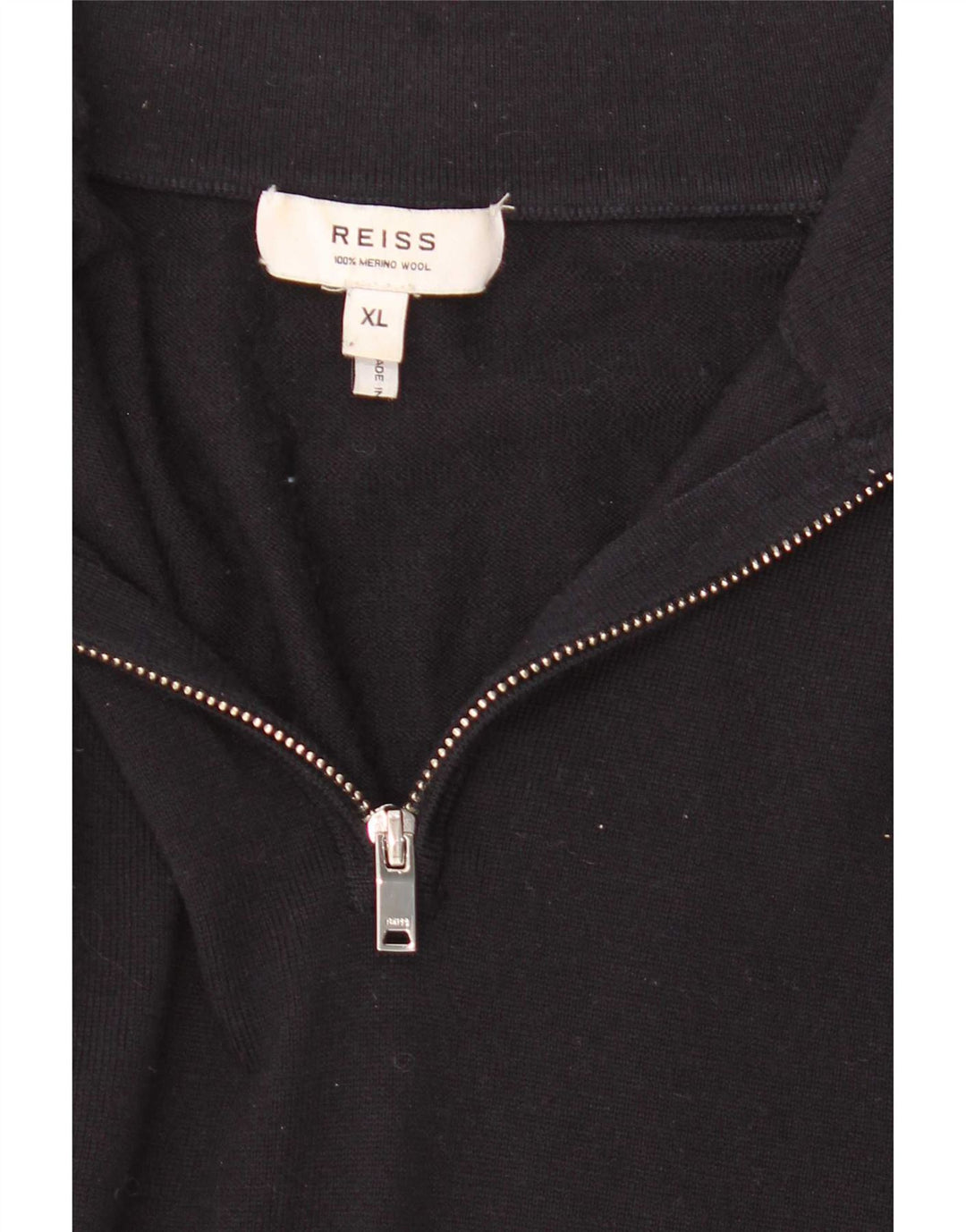 Reiss Pull col zippé homme XL laine noire