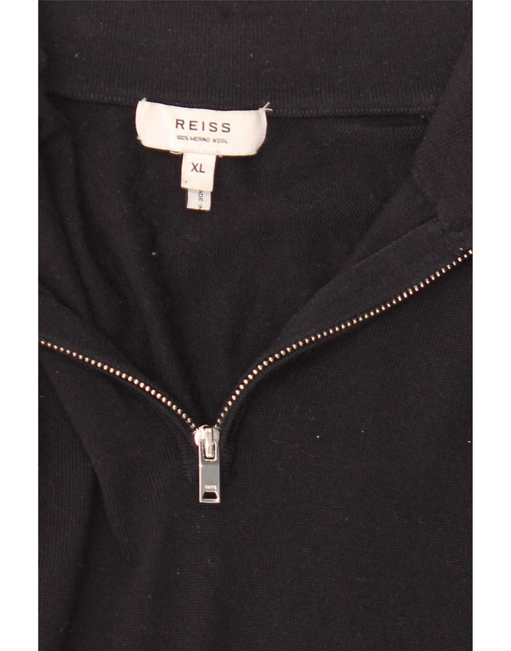 Reiss Pull col zippé homme XL laine noire