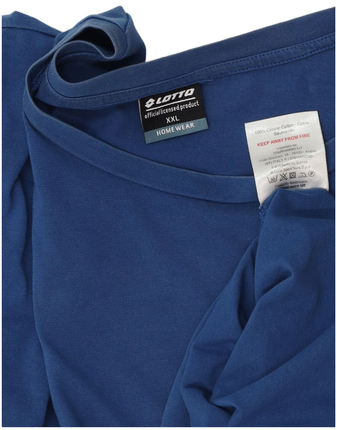 Lotto T-Shirt Homme Top 2XL Bleu Coton