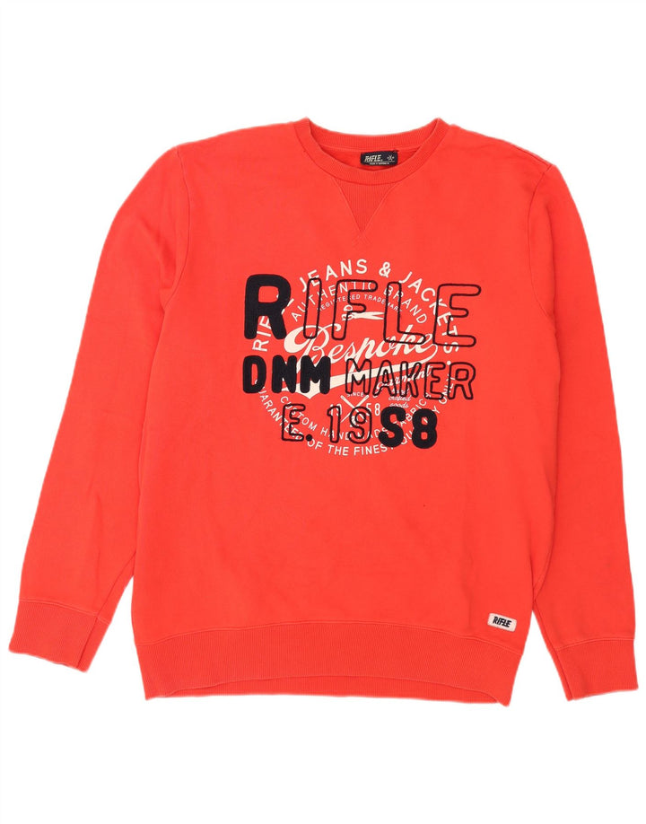 Rifle Sweat-shirt graphique pour homme en coton rouge 2XL