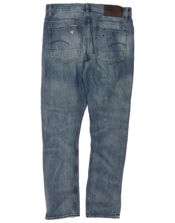 G-Star Jean droit vieilli pour homme W32 L32 Bleu Coton