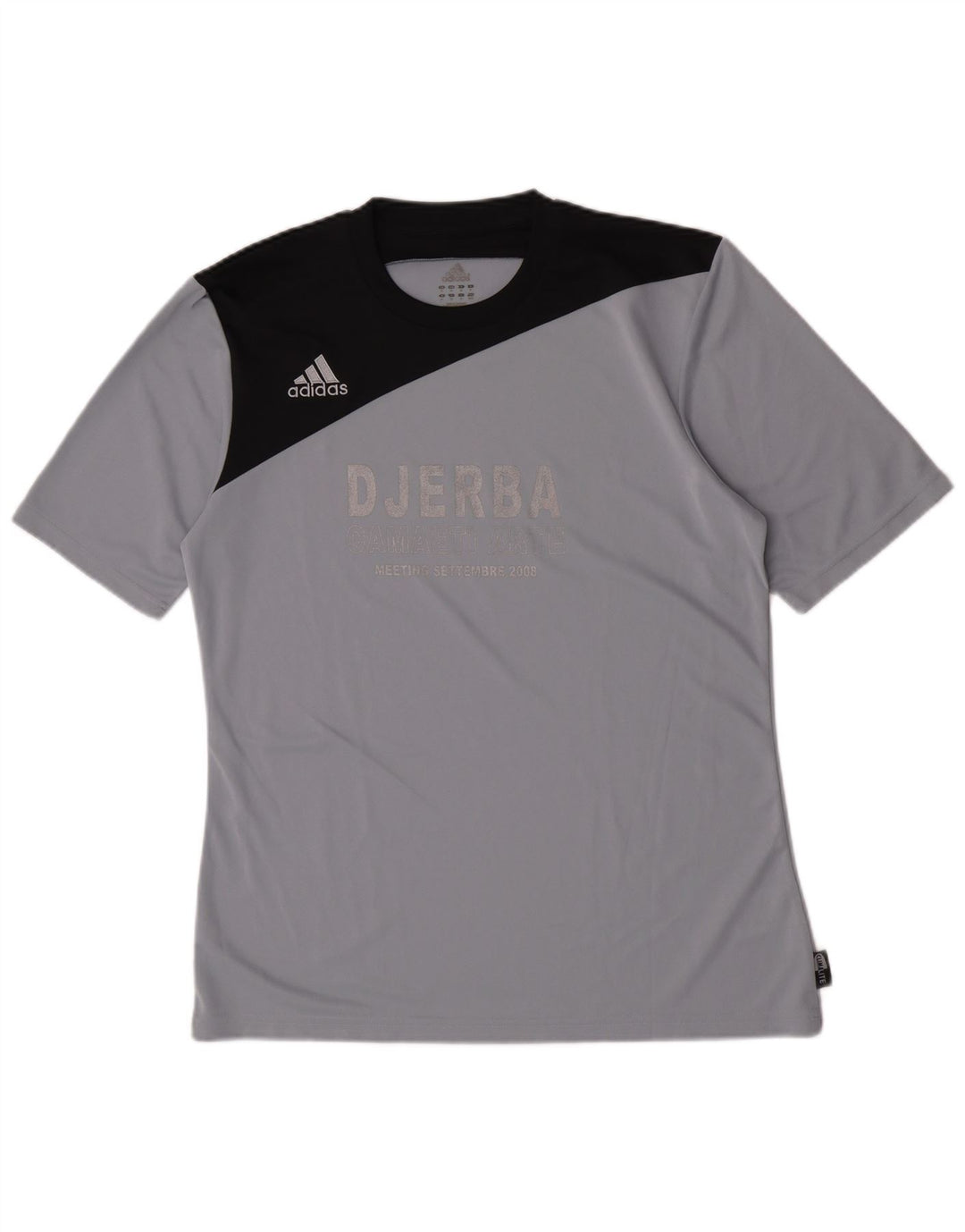 Adidas T-Shirt Climalite Graphic Homme Gris Moyen Polyester Colorblock