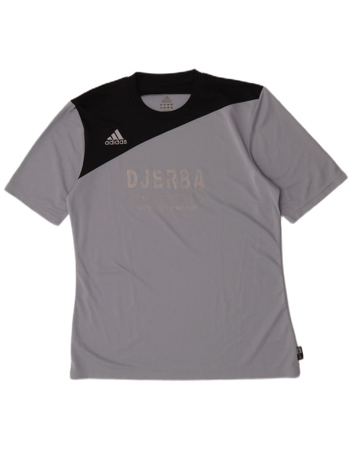 Adidas T-Shirt Climalite Graphic Homme Gris Moyen Polyester Colorblock