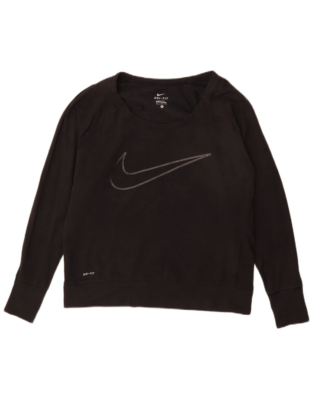 NIKE Sweat-shirt surdimensionné Dri Fit Graphic pour femme UK 14 Noir moyen