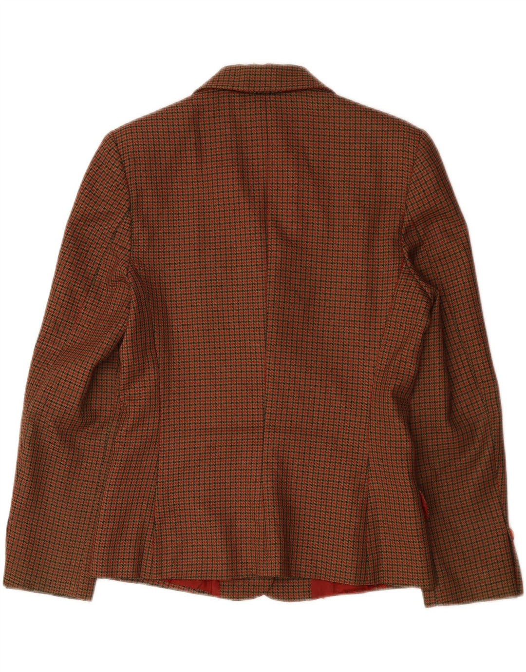 L'Equipe Veste Blazer 3 Boutons Femme UK 14 Pied-de-Poule Marron Moyen