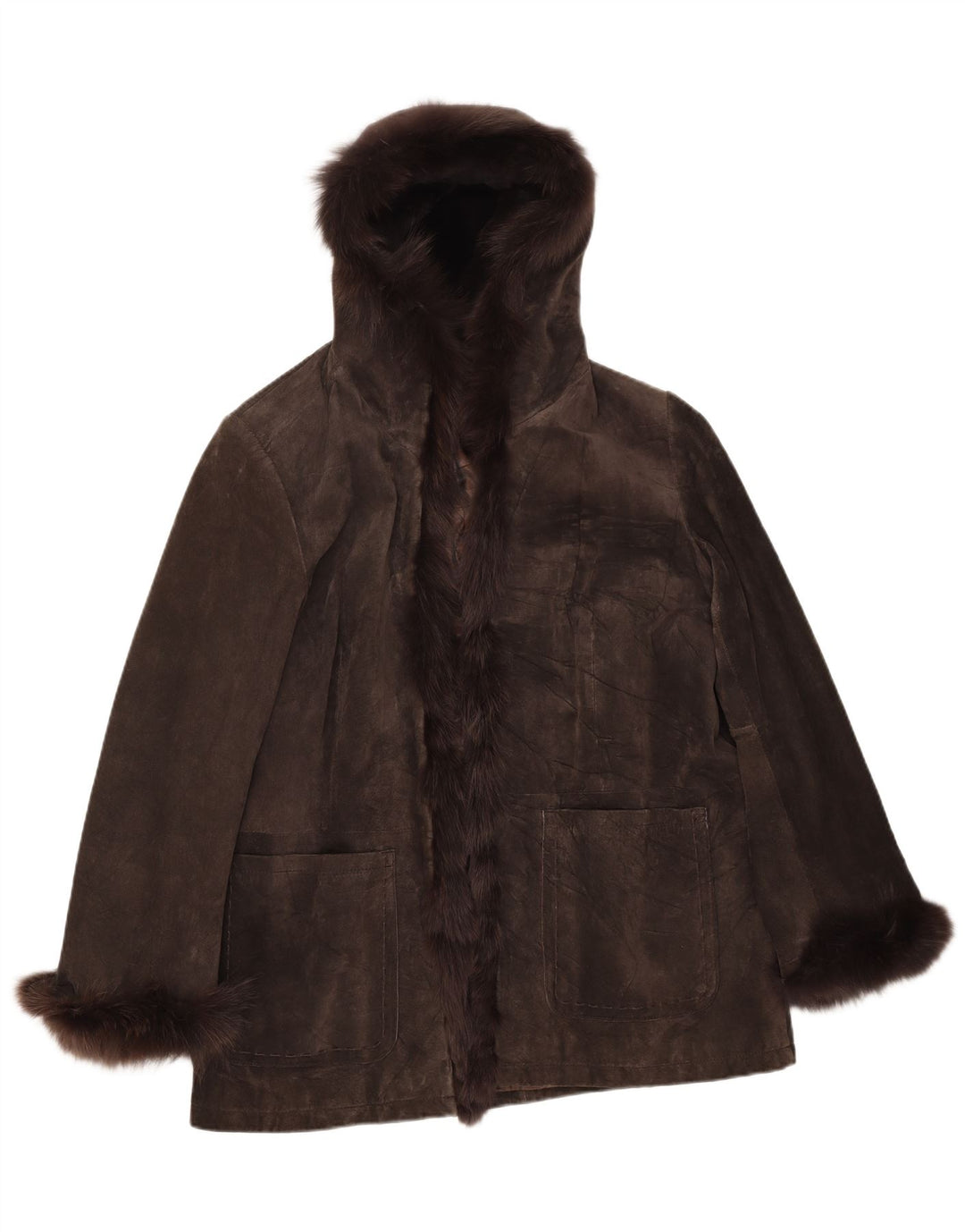 Veste à capuche en daim pour femme Private IT 48 XL Marron