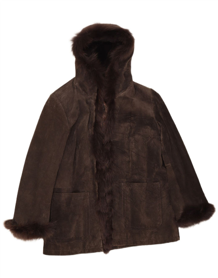 Veste à capuche en daim pour femme Private IT 48 XL Marron